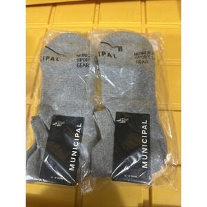 M. Low SOCKS Lot Of 2 Gray Municipal Sports Socks OSFM NWT‎